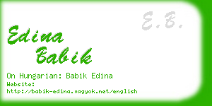 edina babik business card